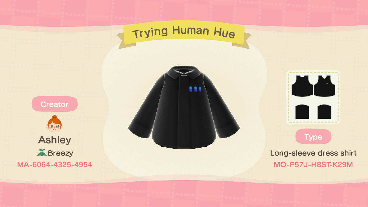 Animal Crossing Design Code: MO-P57J-H8ST-K29M Trying Human Hue