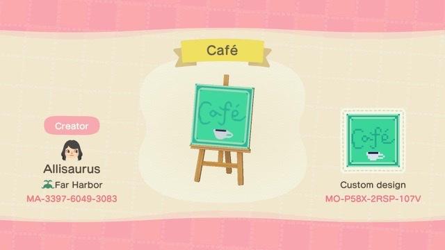 Animal Crossing Design Code: MO-P58X-2RSP-107V Cafe