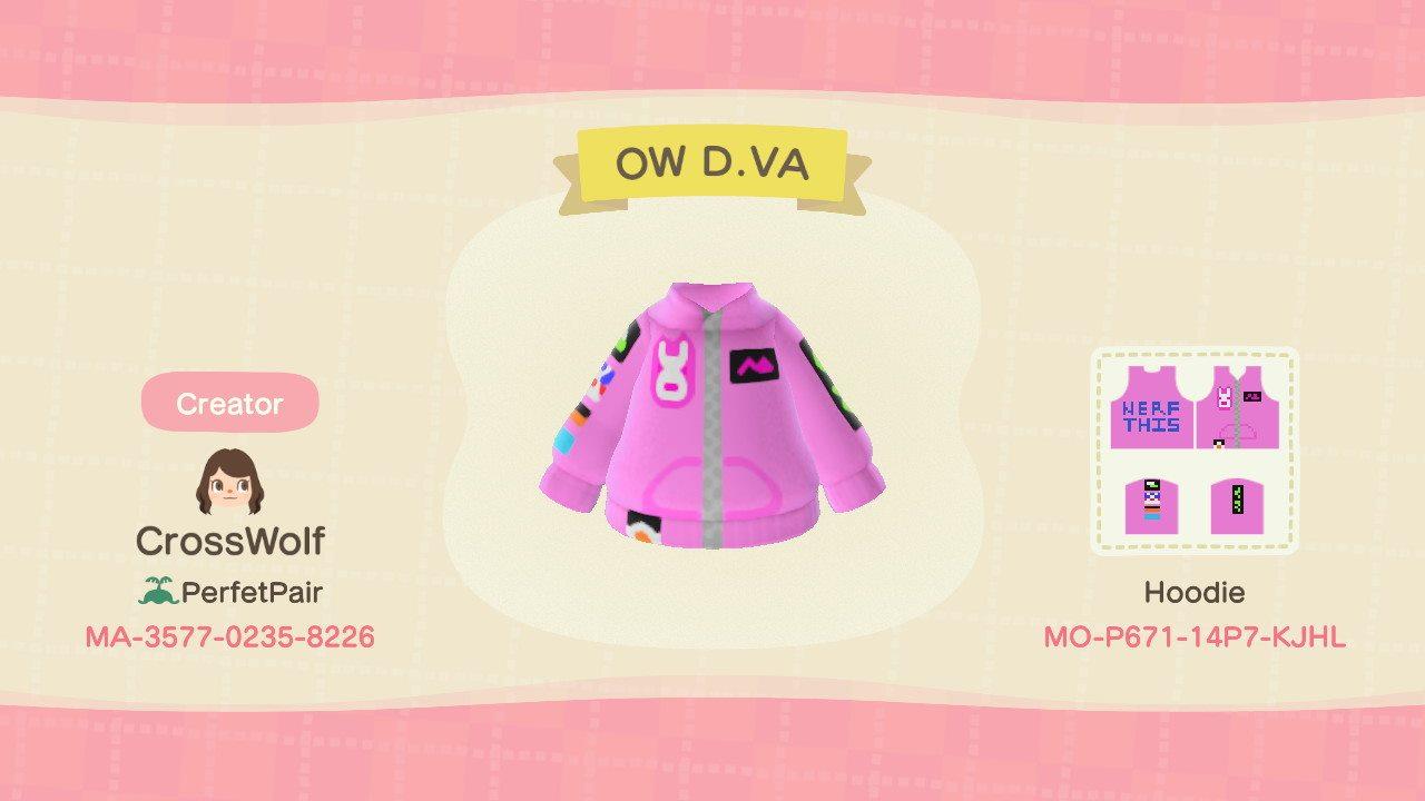 Animal Crossing Design Code: MO-P671-14P7-KJHL OverWatch D.va