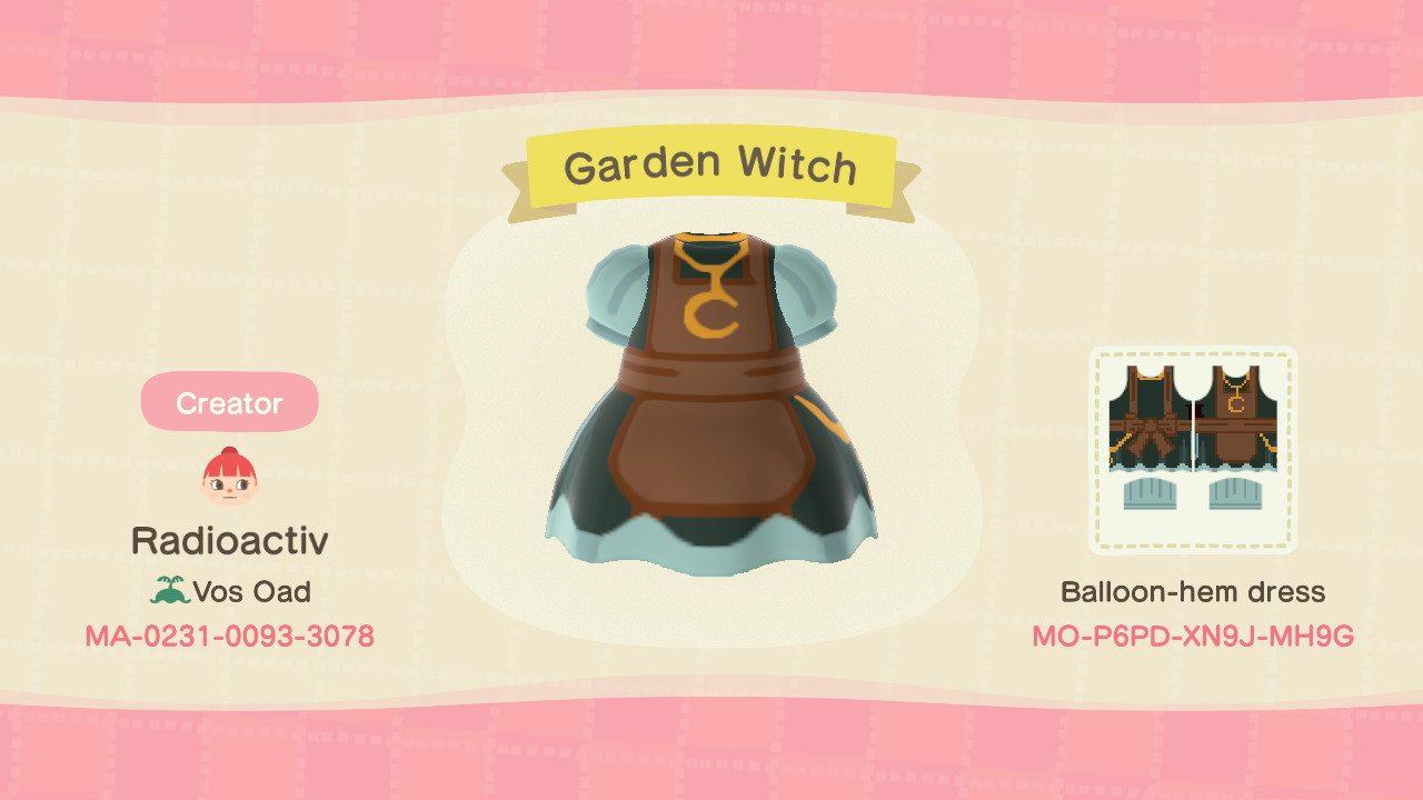 Animal Crossing Design Code: MO-P6PD-XN9J-MH9G Garden Witch