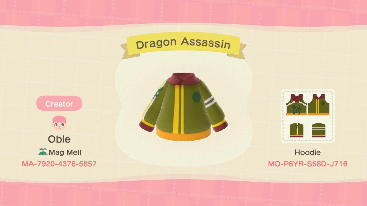 Animal Crossing Design Code: MO-P6YR-S58D-J717 Dragon Assassin