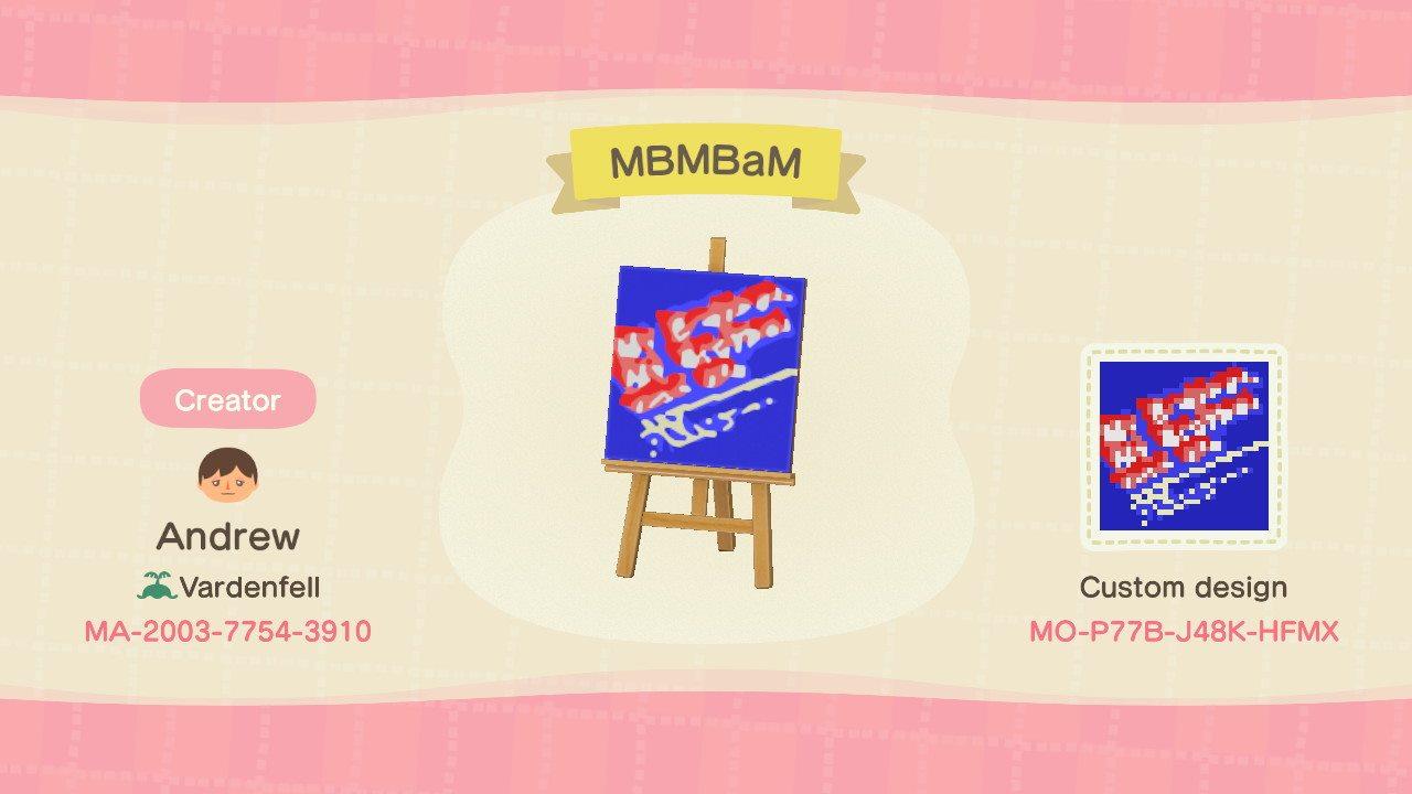 Animal Crossing Design Code: MO-P77B-J48K-HFMX MBMBaM