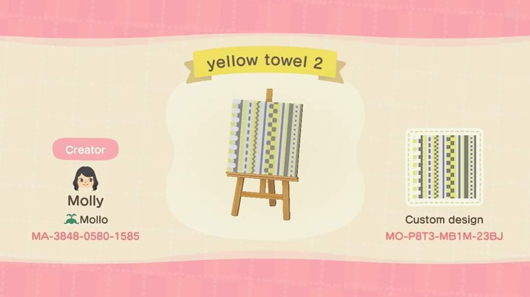 Animal Crossing Design Code: MO-P8T3-MB1M-23BJ Yellow towel 2