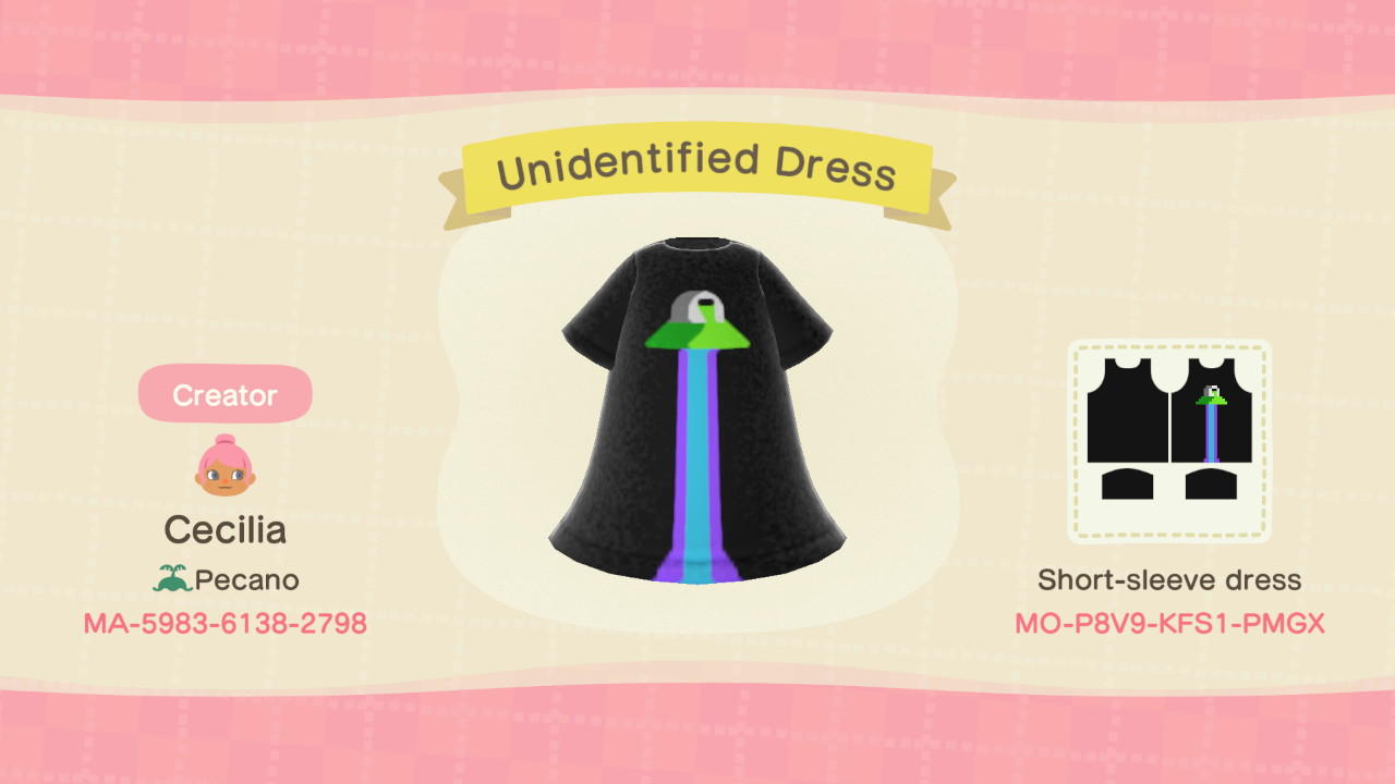 Animal Crossing Design Code: MO-P8V9-KFS1-PMGX Unidentified Dress