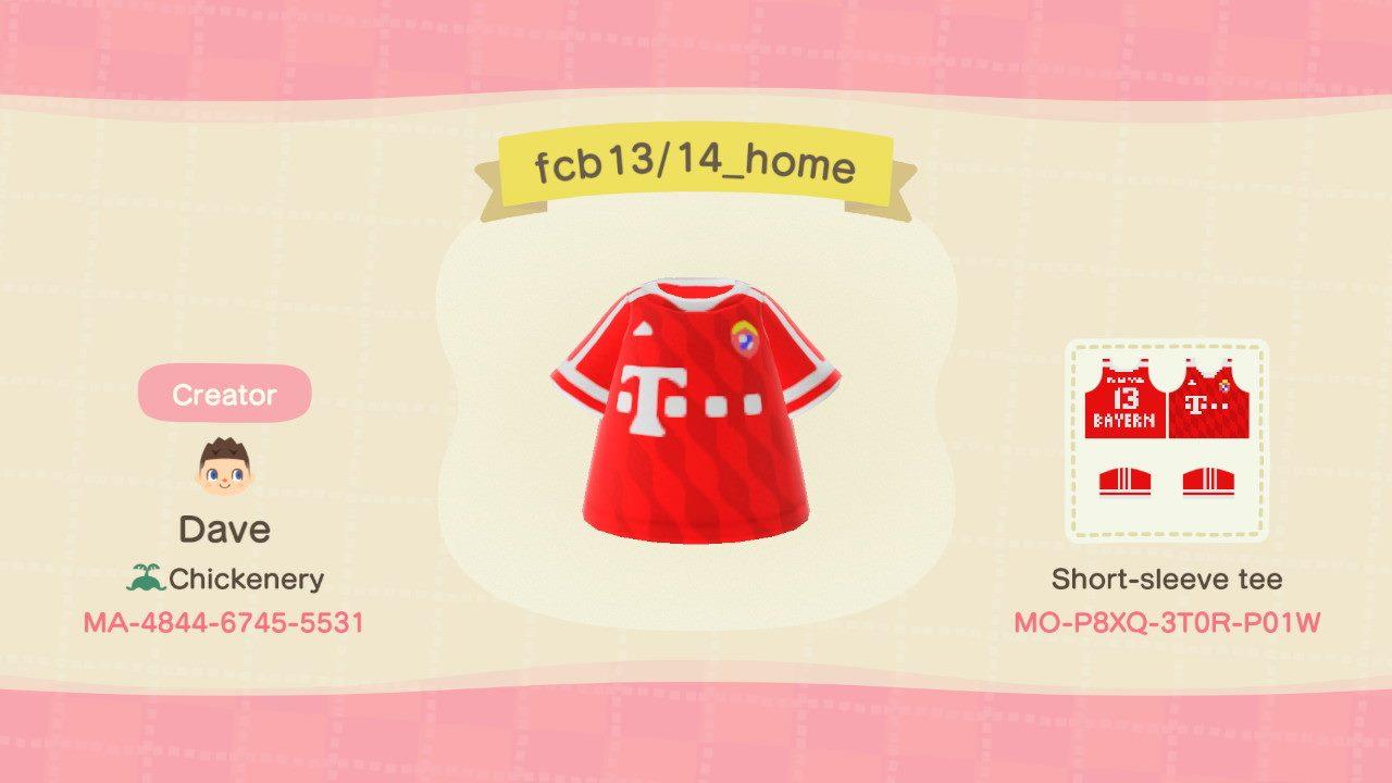 Animal Crossing Design Code: MO-P8XQ-3T0R-P01W FC Bayern 13/14 Home