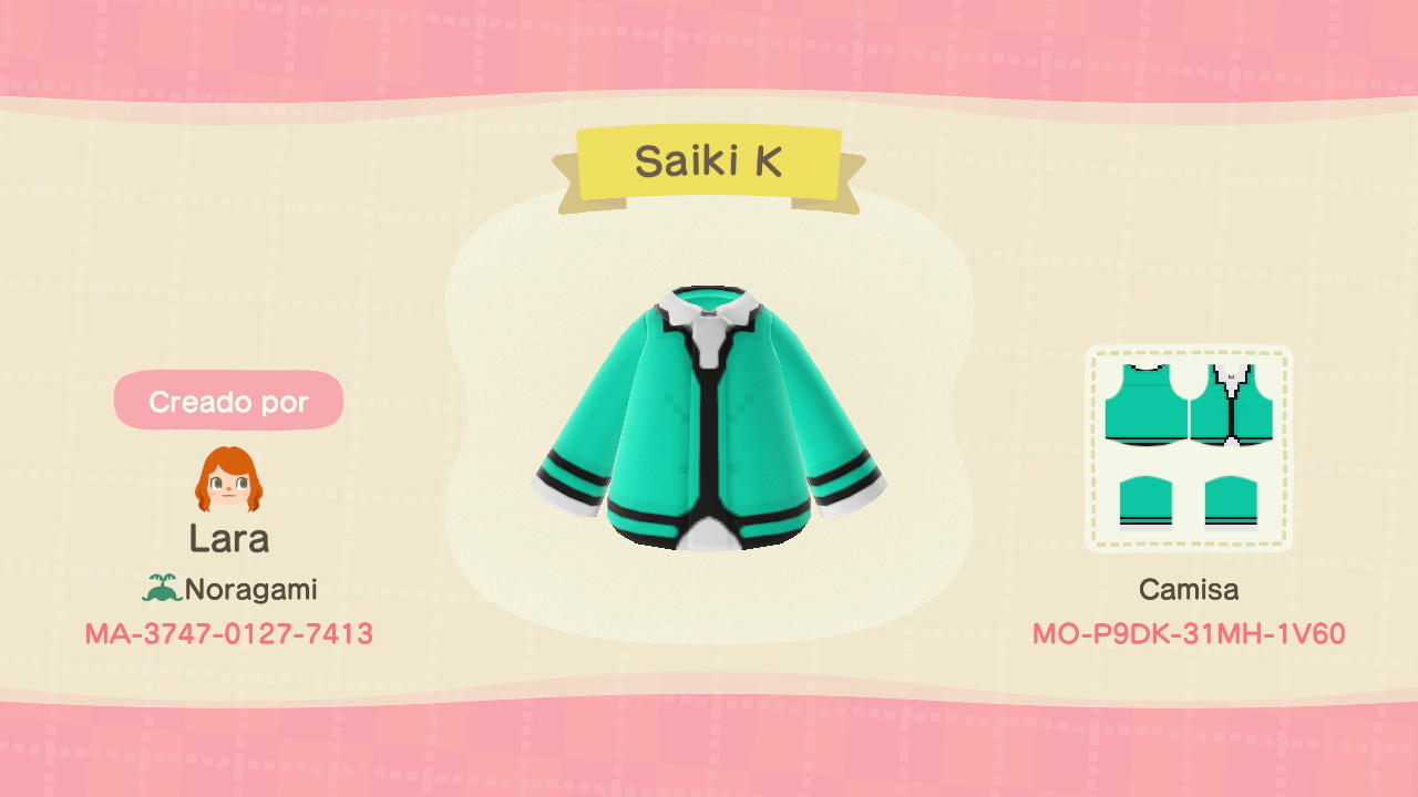 Animal Crossing Design Code: MO-P9DK-31MH-1V60 Saiki K
