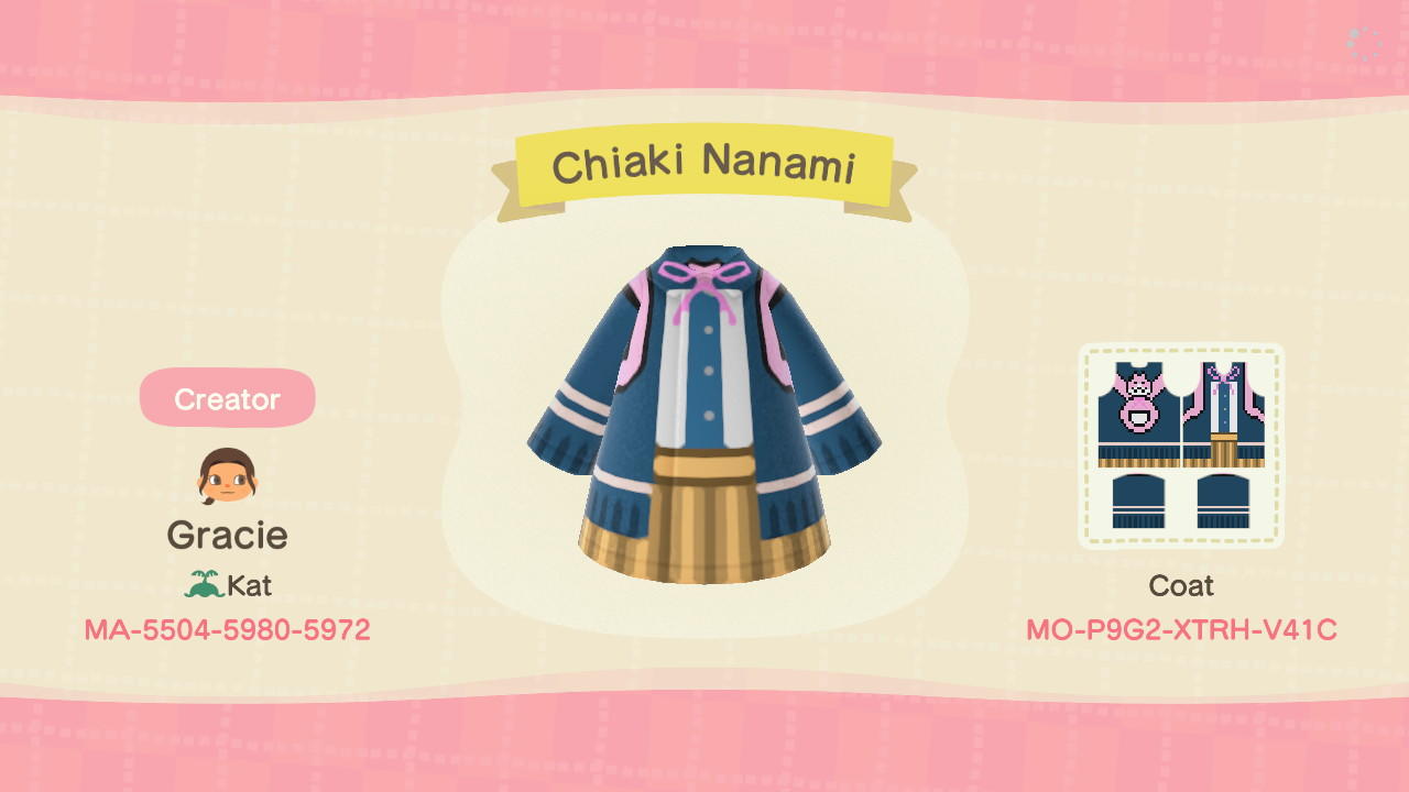 Animal Crossing Design Code: MO-P9G2-XTRH-V41C Chiaki Nanami
