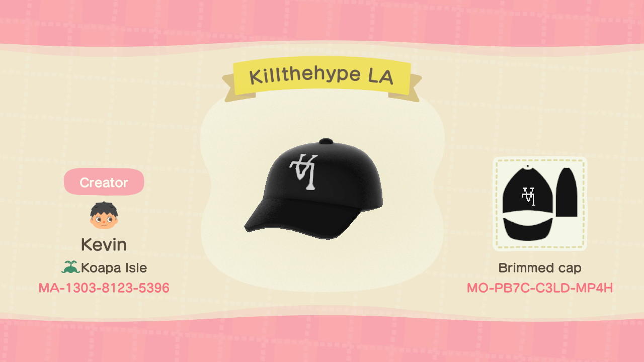 Animal Crossing Design Code: MO-PB7C-C3LD-MP4H Killthehype LA