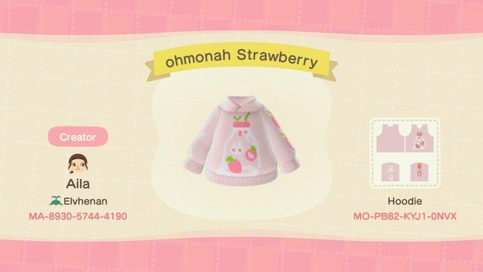 Animal Crossing Design Code: MO-PB82-KYJ1-0NVX Ohmonah Strawberry