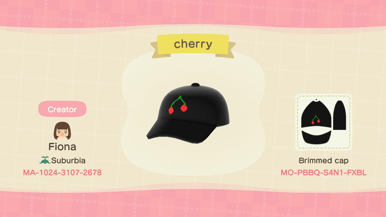 Animal Crossing Design Code: MO-PBBQ-S4N1-FXBL cherry
