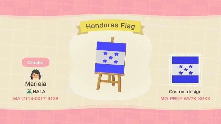 Animal Crossing Design Code: MO-PBCY-WV7K-KGKX Honduras Flag