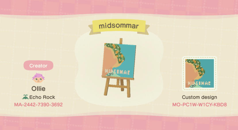 Animal Crossing Design Code: MO-PC1W-W1CY-KBD8 Midsommar Poster