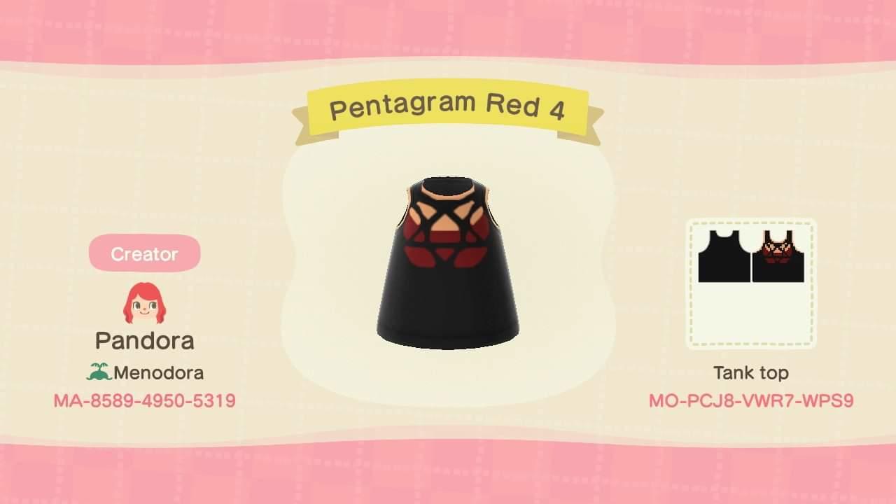 Animal Crossing Design Code: MO-PCJ8-VWR7-WPS9 Pentagram Red 4
