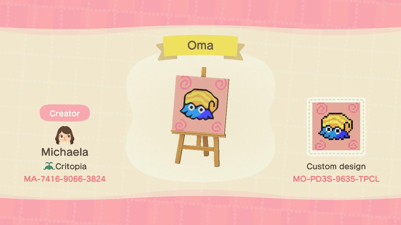 Animal Crossing Design Code: MO-PD3S-9635-TPCL Omanyte