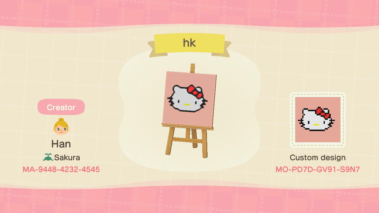 Animal Crossing Design Code: MO-PD7D-GV91-S9N7 hk