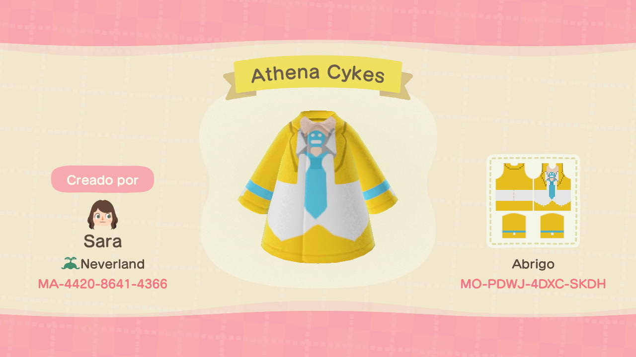 Animal Crossing Design Code: MO-PDWJ-4DXC-SKDH Athena Cykes