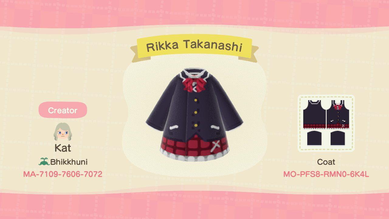 Animal Crossing Design Code: MO-PFS8-RMN0-6K4L Rikka Takanashi