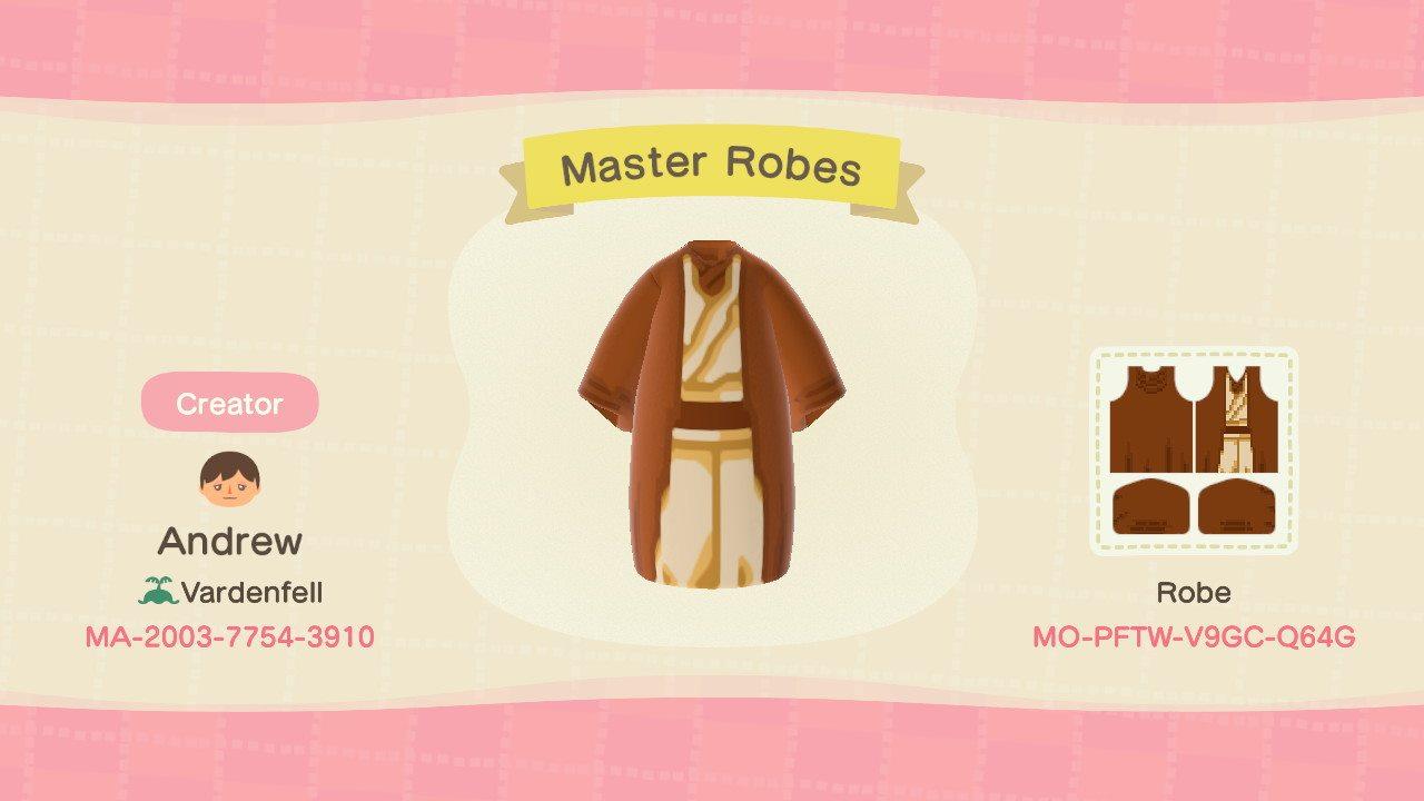Animal Crossing Design Code: MO-PFTW-V9GC-Q64G Master Robes