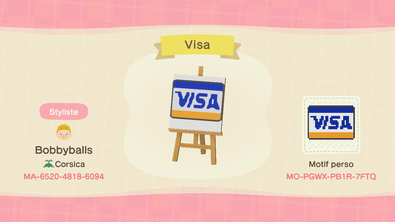 Animal Crossing Design Code: MO-PGWX-PB1R-7FTQ VISA