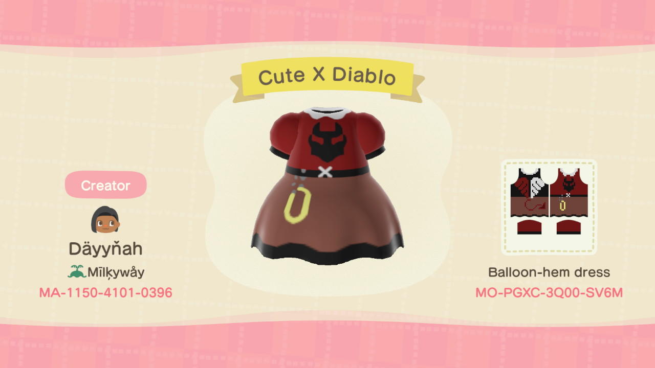 Animal Crossing Design Code: MO-PGXC-3Q00-SV6M Cute x Diablo