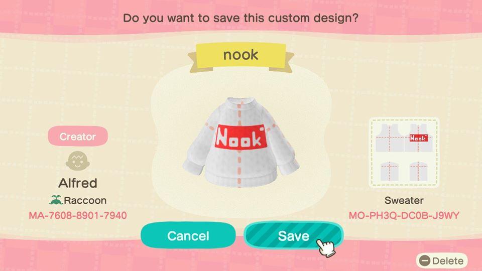Animal Crossing Design Code: MO-PH3Q-DC0B-J9WY SUPREME x NOOK