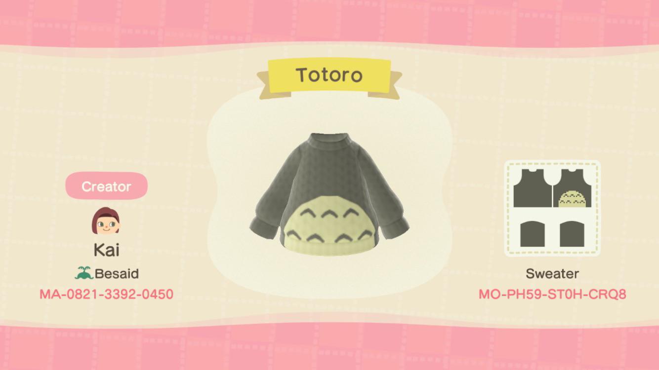 Animal Crossing Design Code: MO-PH59-ST0H-CRQ8 Totoro