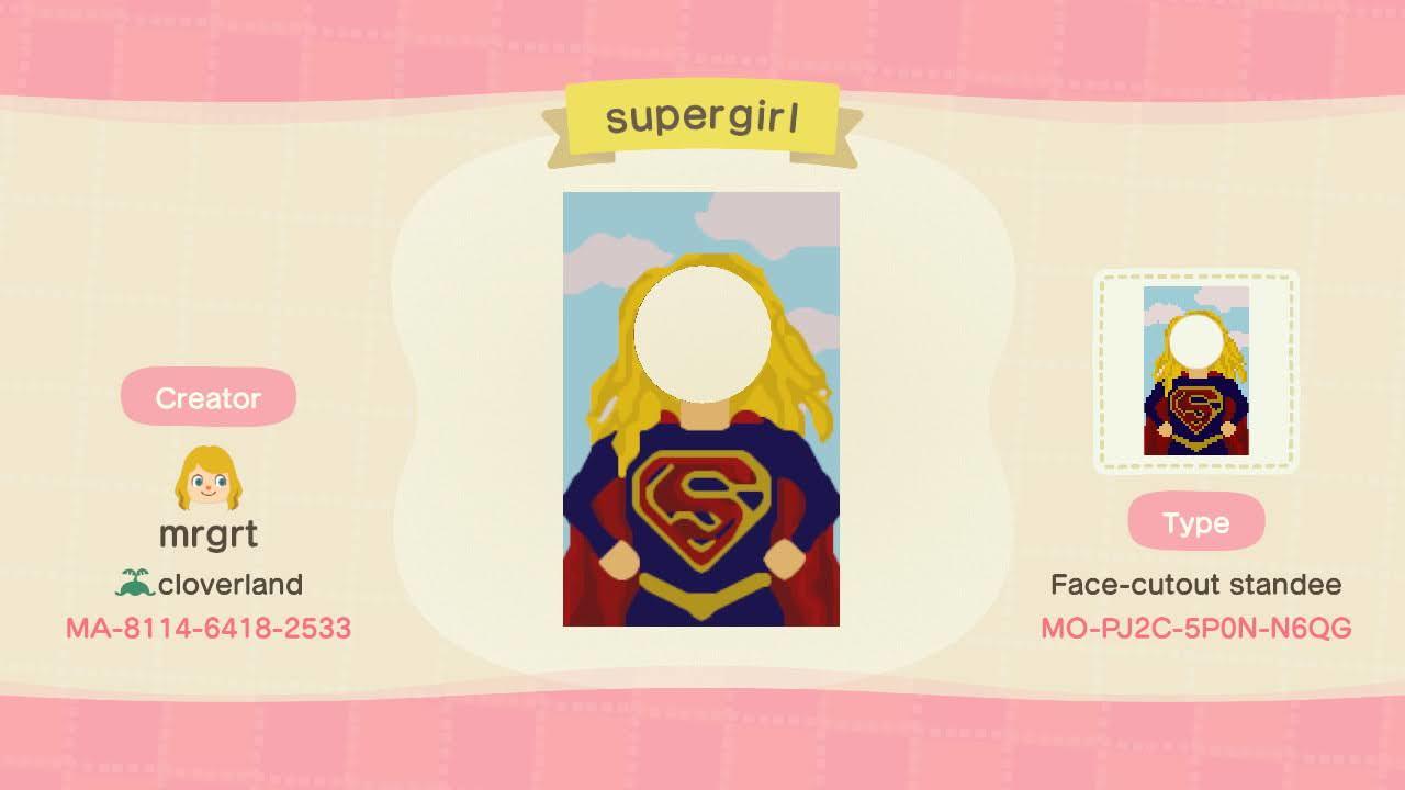 Animal Crossing Design Code: MO-PJ2C-5P0N-N6QG Supergirl