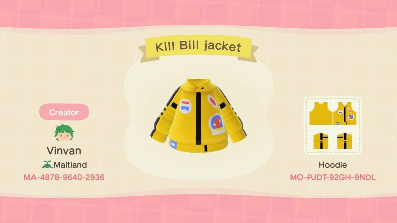 Animal Crossing Design Code: MO-PJDT-92GH-9NDL Kill Bill jacket
