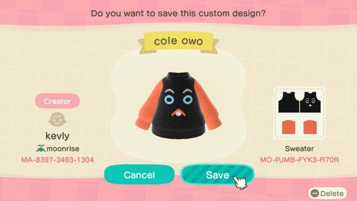 Animal Crossing Design Code: MO-PJMB-FYK3-R70R cole owo