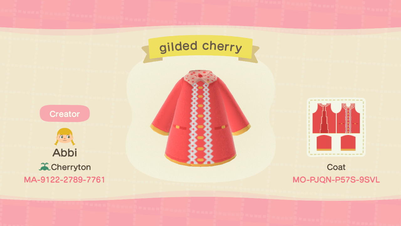 Animal Crossing Design Code: MO-PJQN-P57S-9SVL Gilded Cherry