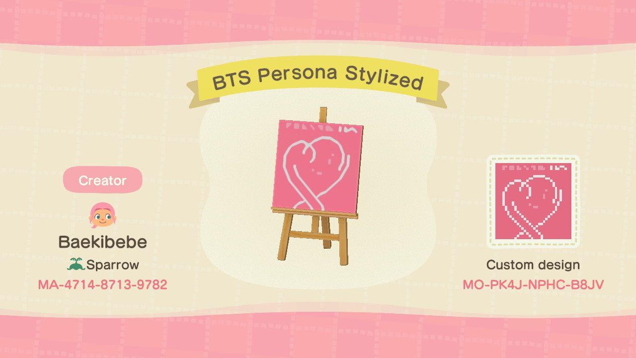 Animal Crossing Design Code: MO-PK4J-NPHC-B8JV BTS Persona Stylized