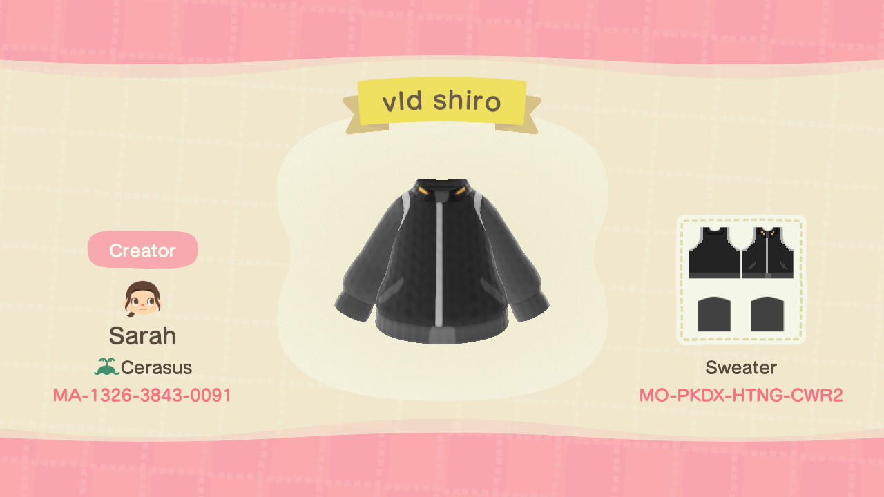 Animal Crossing Design Code: MO-PKDX-HTNG-CWR2 vld shiro