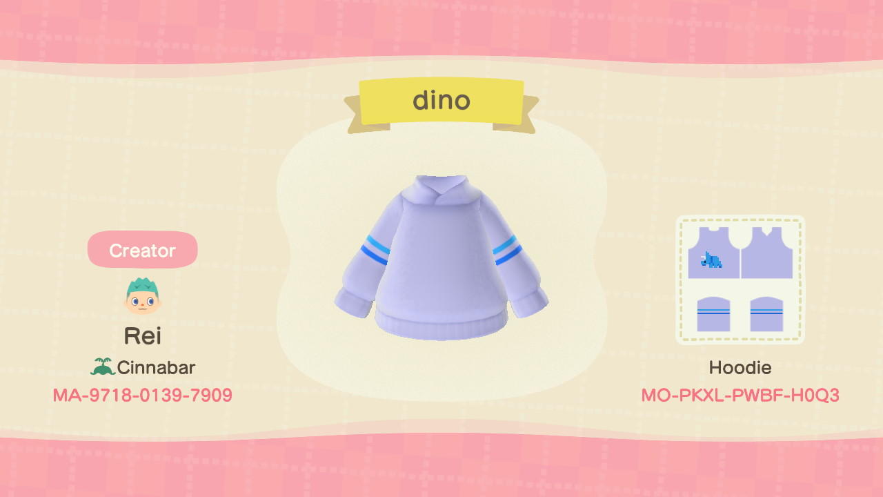 Animal Crossing Design Code: MO-PKXL-PWBF-H0Q3 Dinosaur