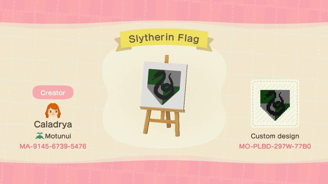 Animal Crossing Design Code: MO-PLBD-297W-77B0 Slytherin Flag
