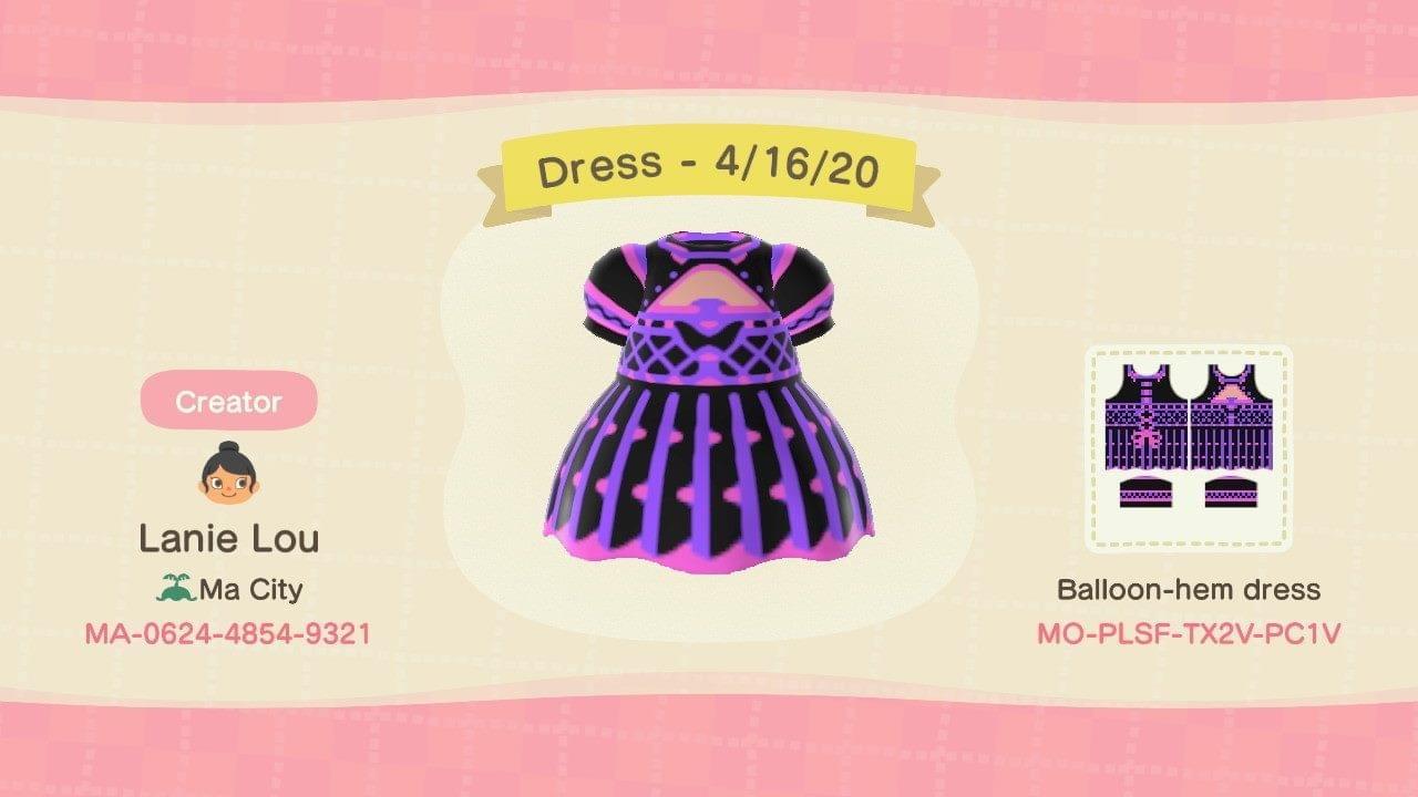 Animal Crossing Design Code: MO-PLSF-TX2V-PC1V Dress - 4/16/20