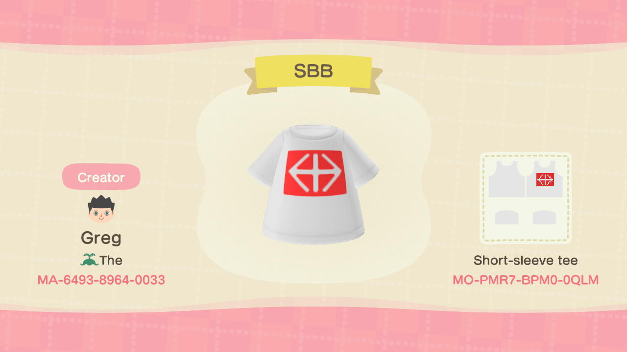 Animal Crossing Design Code: MO-PMR7-BPM0-0QLM SBB