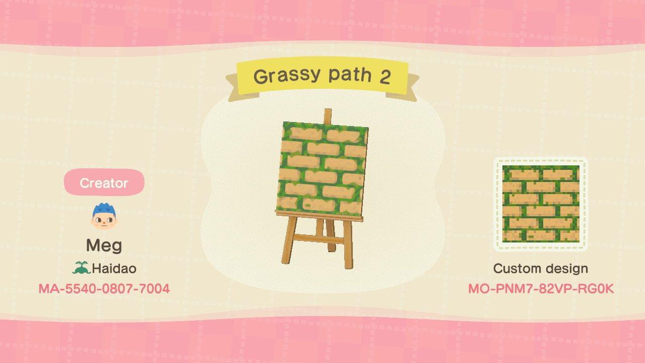 Animal Crossing Design Code: MO-PNM7-82VP-RG0K Grassy Path 2