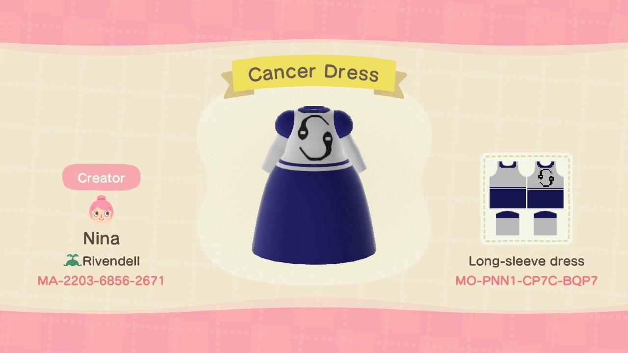 Animal Crossing Design Code: MO-PNN1-CP7C-BQP7 Cancer Dress