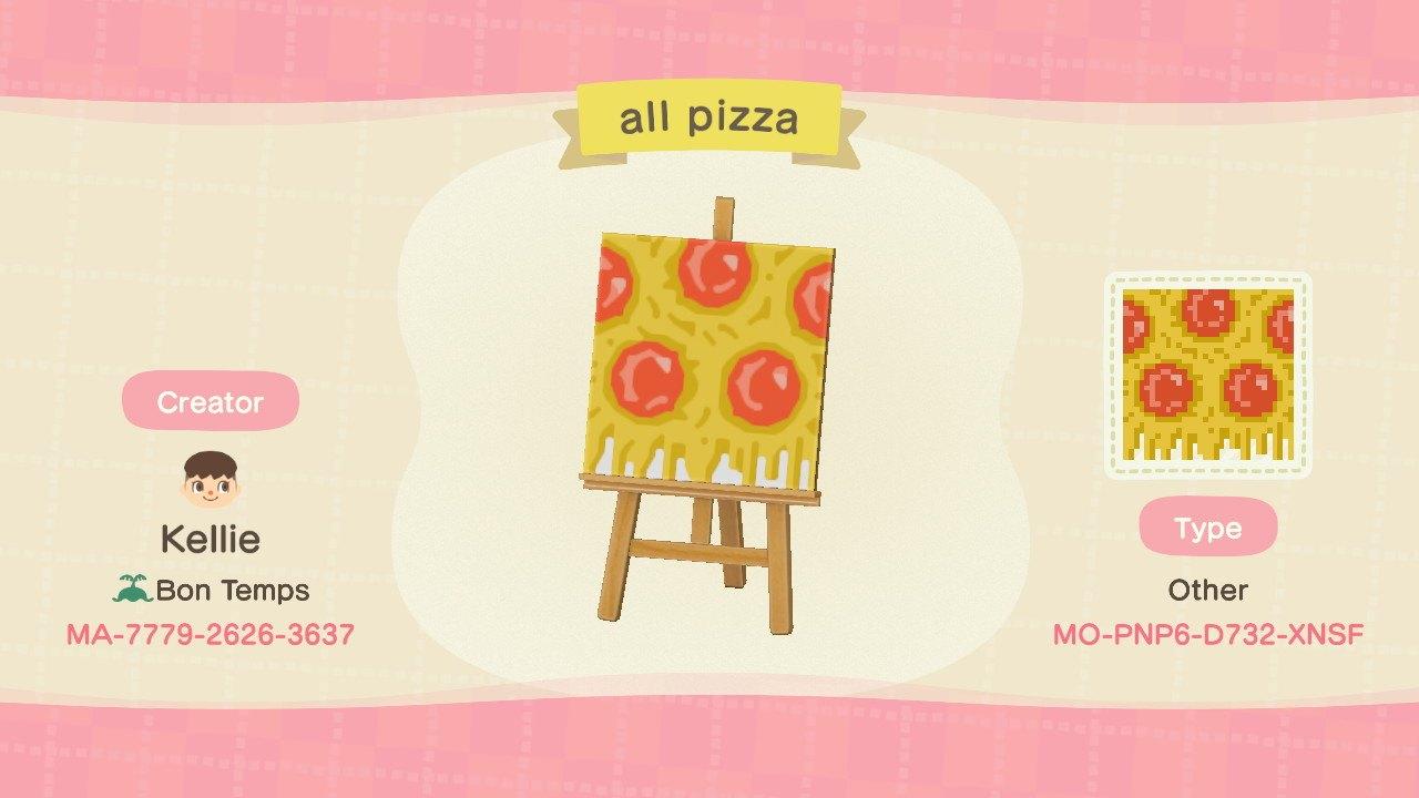 Animal Crossing Design Code: MO-PNP6-D732-XNSF all pizza