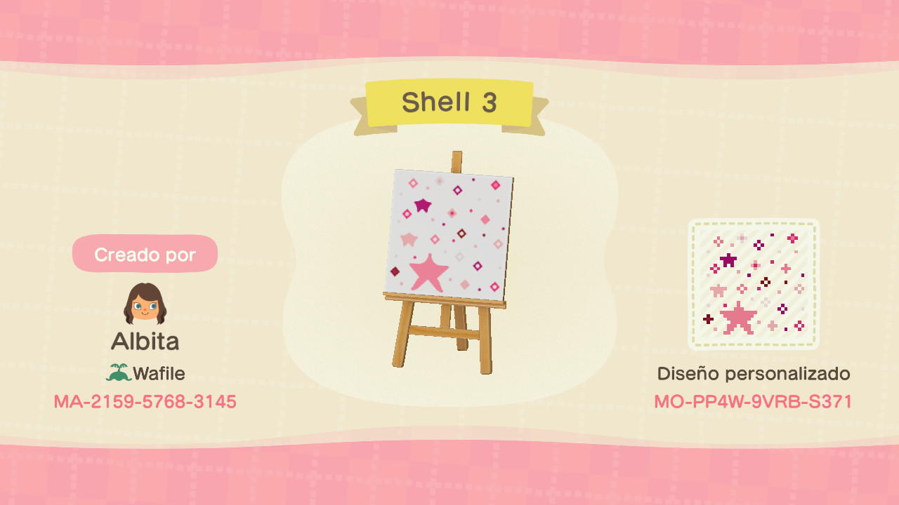 Animal Crossing Design Code: MO-PP4W-9VRB-S371 Shell 3
