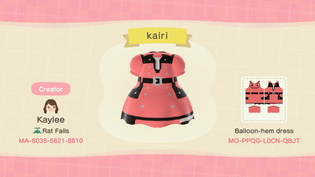 Animal Crossing Design Code: MO-PPQG-L0CN-QBJT Kairi
