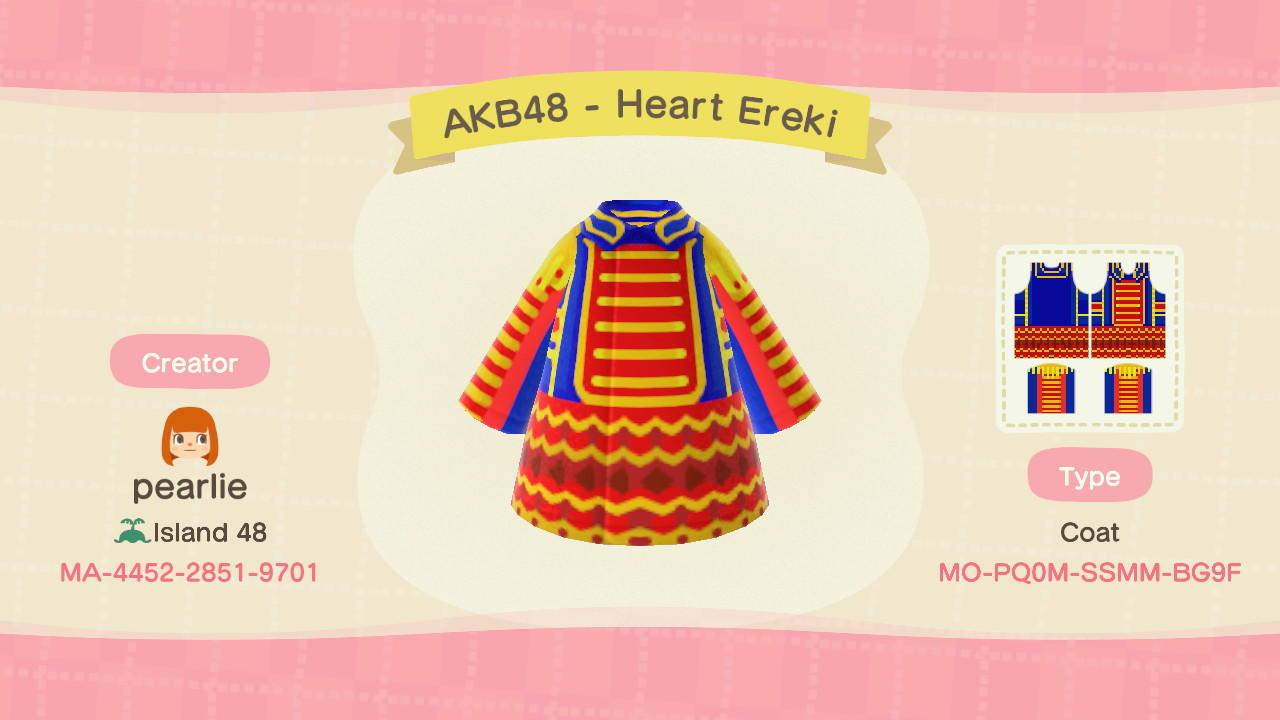 Animal Crossing Design Code: MO-PQ0M-SSMM-BG9F Heart Ereki -AKB48