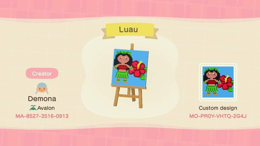 Animal Crossing Design Code: MO-PR0Y-VHTQ-2G4J Luau Sign