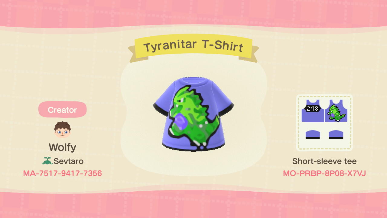 Animal Crossing Design Code: MO-PRBP-8P08-X7VJ Tyranitar T-Shirt