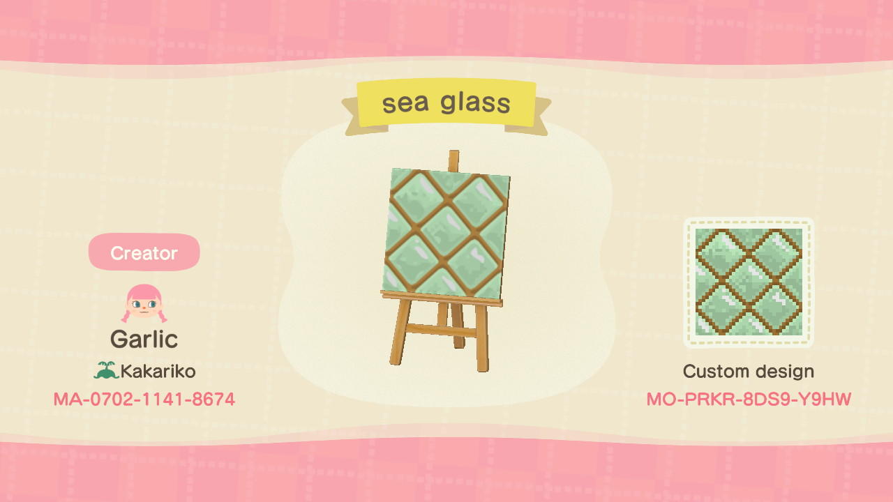 Animal Crossing Design Code: MO-PRKR-8DS9-Y9HW Stained Sea Glass