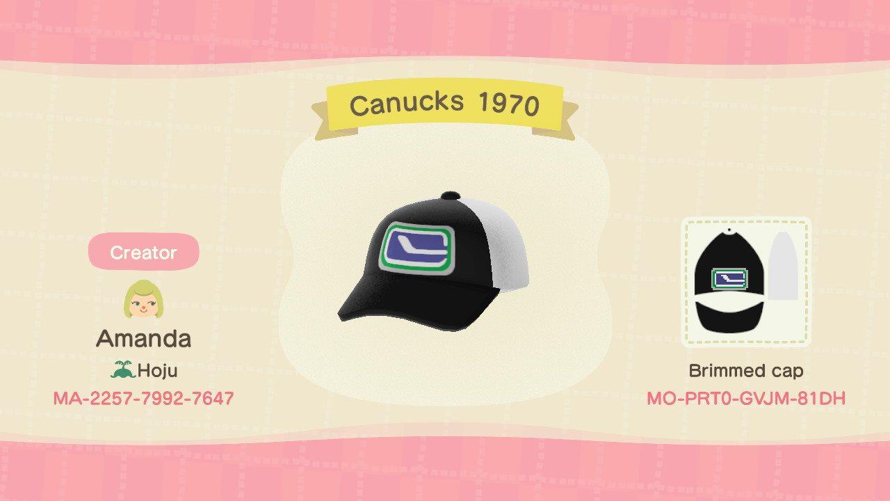 Animal Crossing Design Code: MO-PRT0-GVJM-81DH Canucks 1970