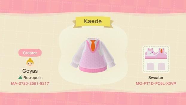 Animal Crossing Design Code: MO-PT1D-FC6L-X0VP Kaede