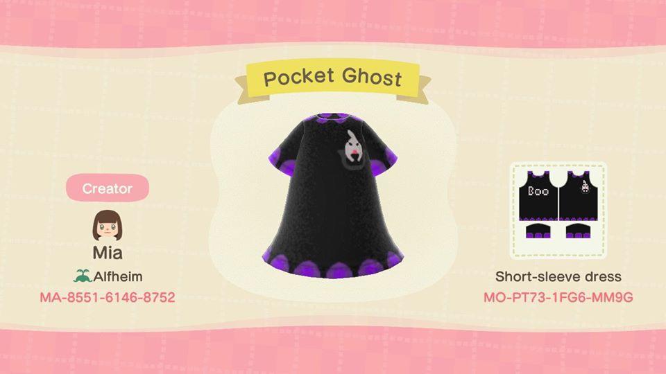 Animal Crossing Design Code: MO-PT73-1FG6-MM9G Pocket Ghost