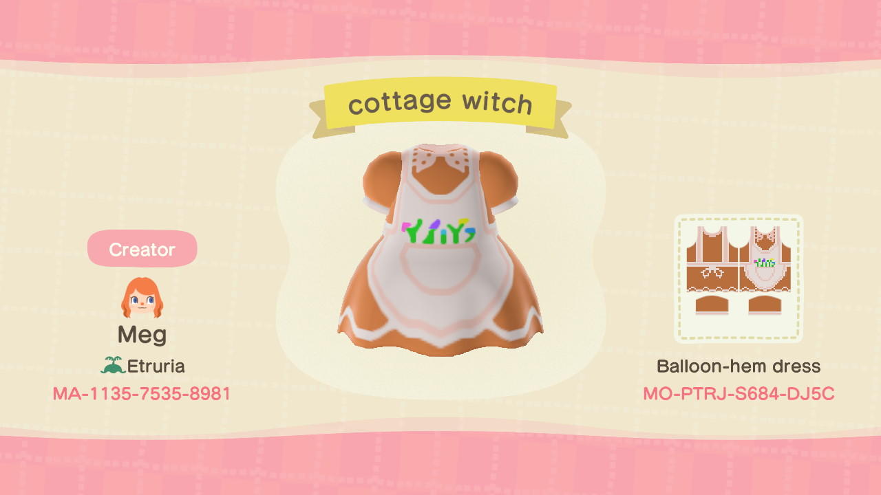 Animal Crossing Design Code: MO-PTRJ-S684-DJ5C Cottage Witch