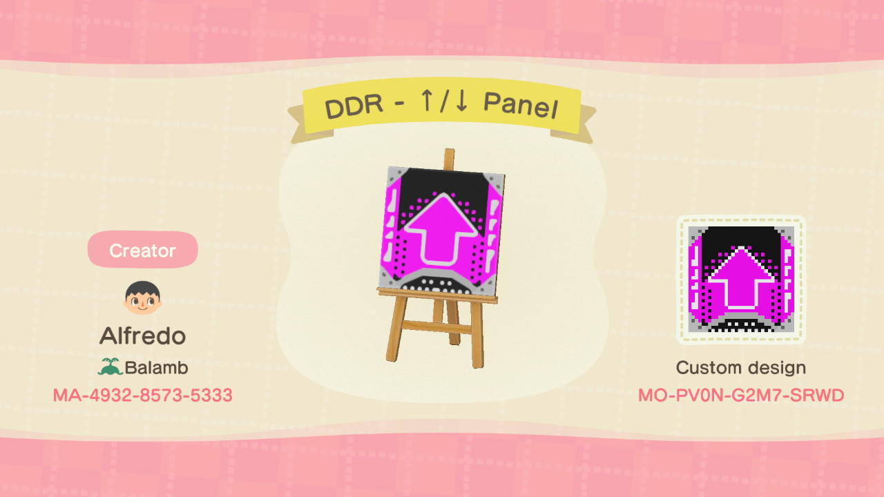 Animal Crossing Design Code: MO-PV0N-G2M7-SRWD DDR - U/D Panel